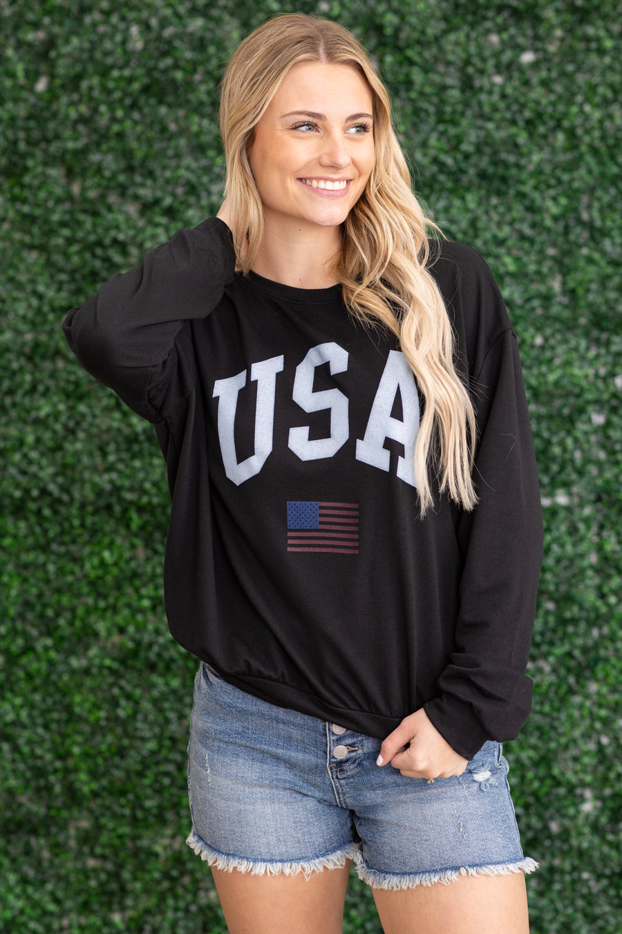 Black USA Graphic Sweatshirt