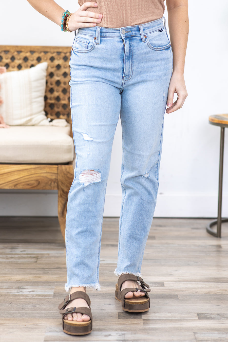Cello High Rise Mom Fit Jeans