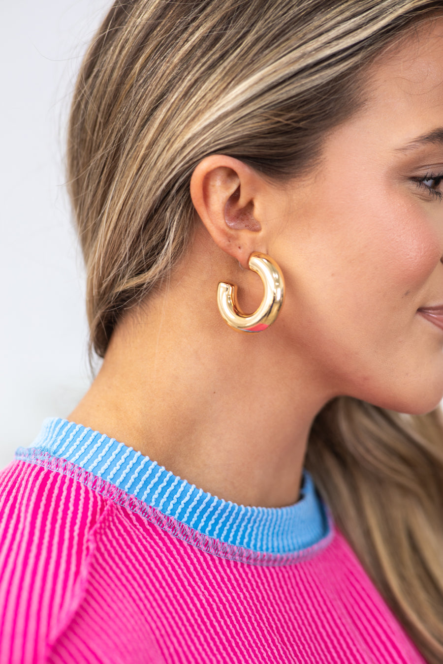 Gold Chunky Bubble Hoop Earrings