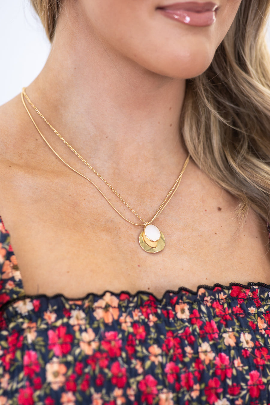 Gold Layered Charm Necklace