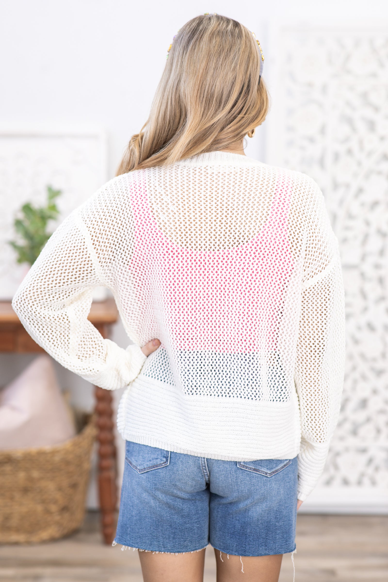 Ivory Hallow Knitted Cardigan