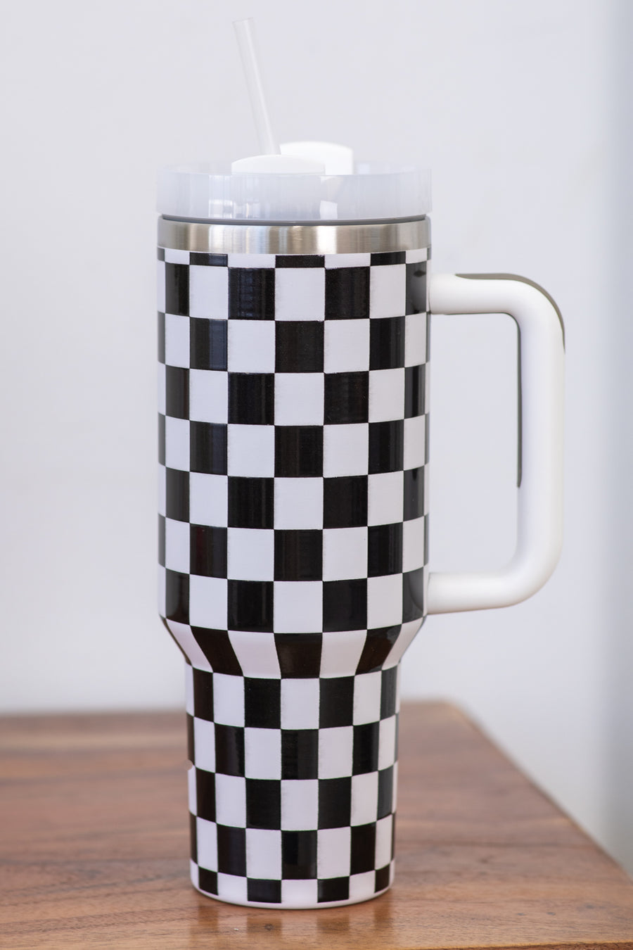 Black and White Checkered Tumbler