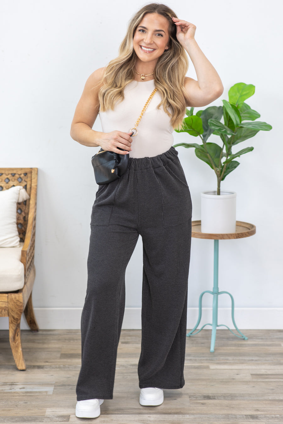 Ribbed Pants With Pockets