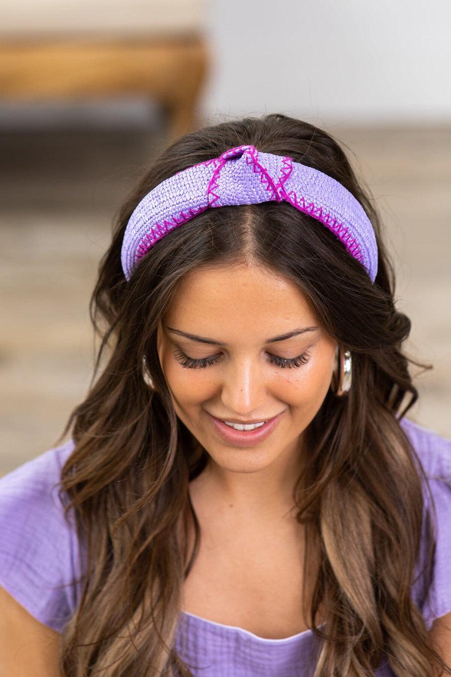 Lavender and Purple Raffia Headband - Filly Flair