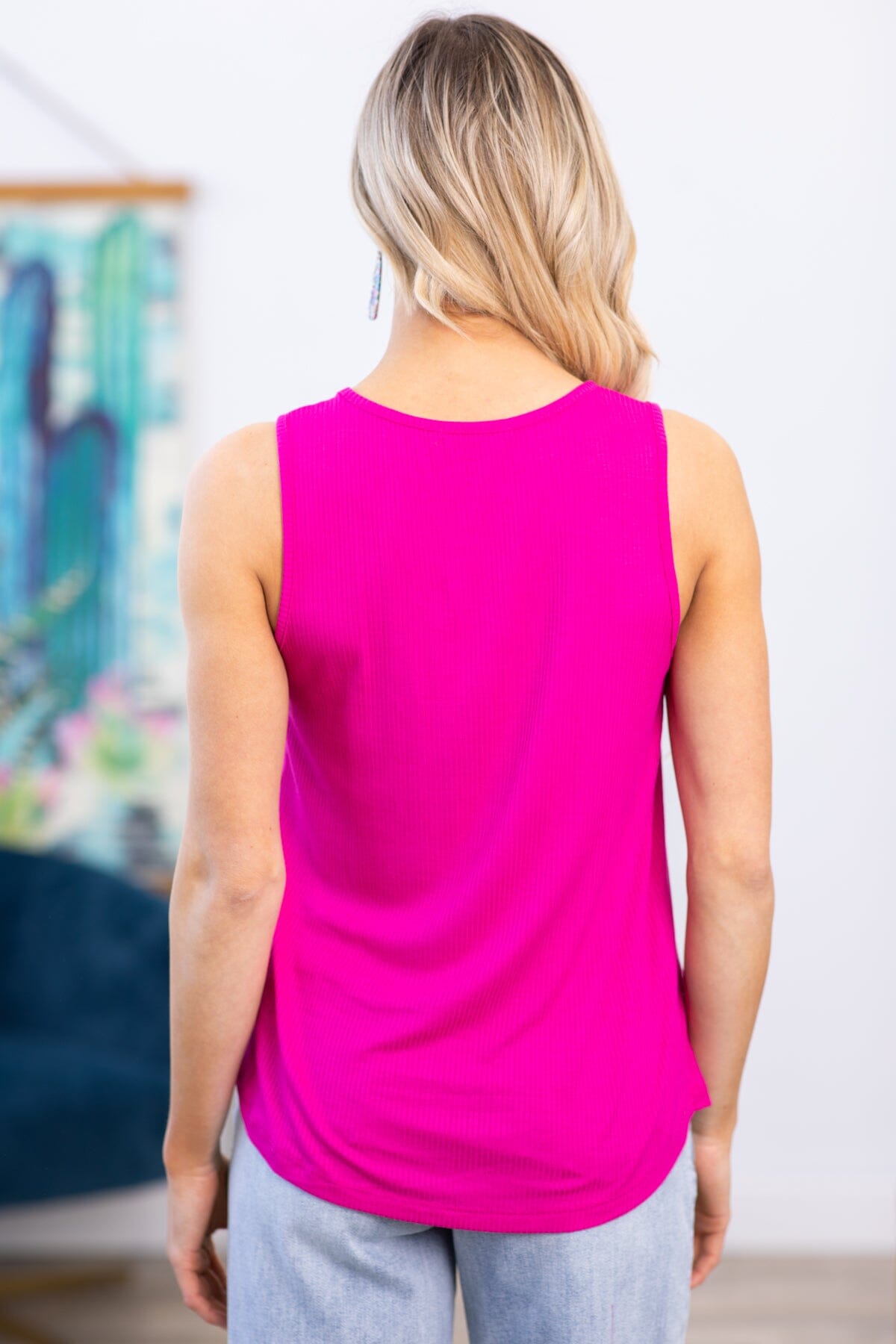 Fuchsia Tank With Gathered Detail - Filly Flair