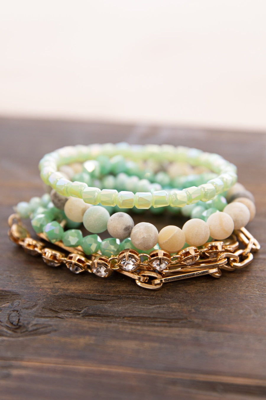 Turquoise and Mint Beaded Bracelet Set - Filly Flair