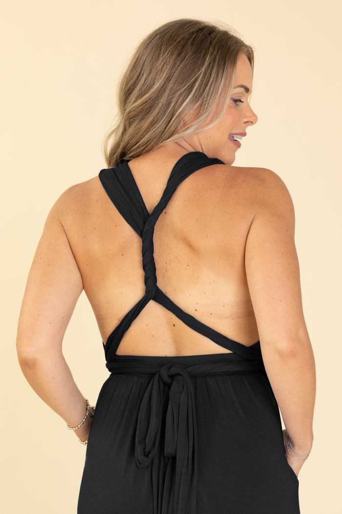 Tropical Floral Sleeveless Waist String Wide-Leg Jumpsuit (S/M, L/XL) (Pack of 6) main image 0