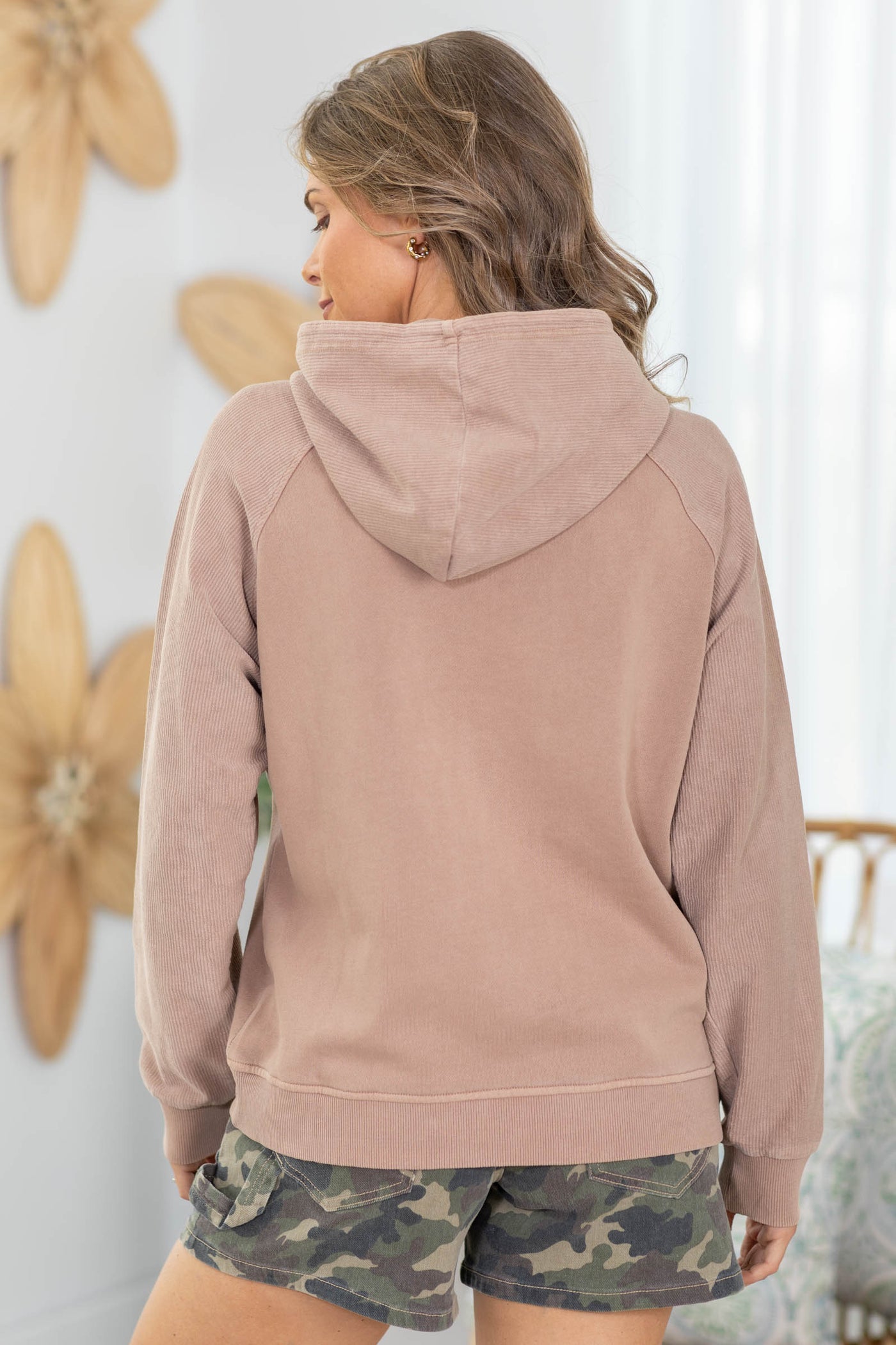 Casual Corded Washed Hoodie by Filly Flair