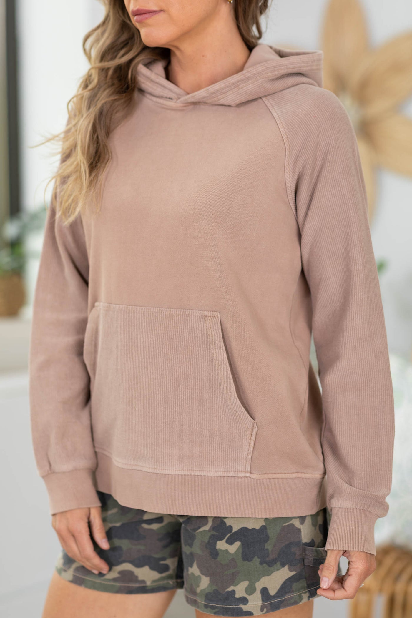 Casual Corded Washed Hoodie by Filly Flair
