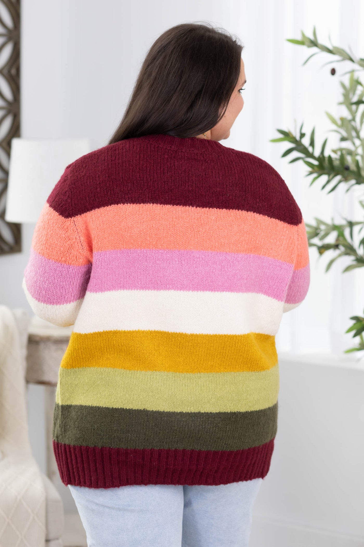 Staccato Multicolor Blocked Open Front Cardigan