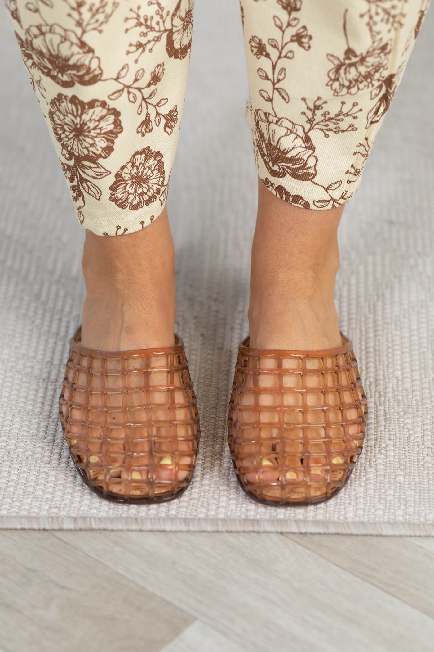 MIA Light Brown Jelly Slip On Mules