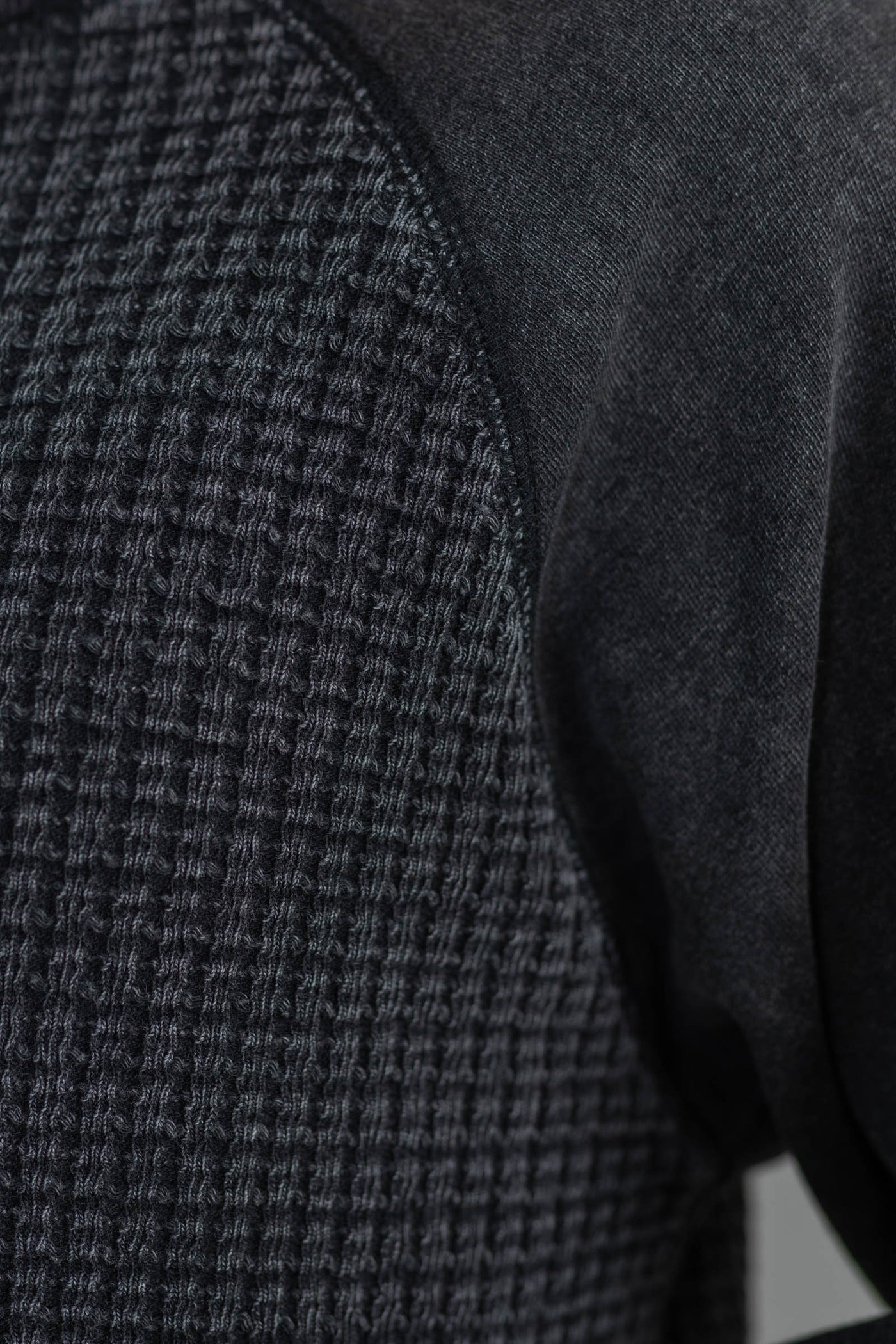 Vintage Black Cozy Waffle Knit Pullover