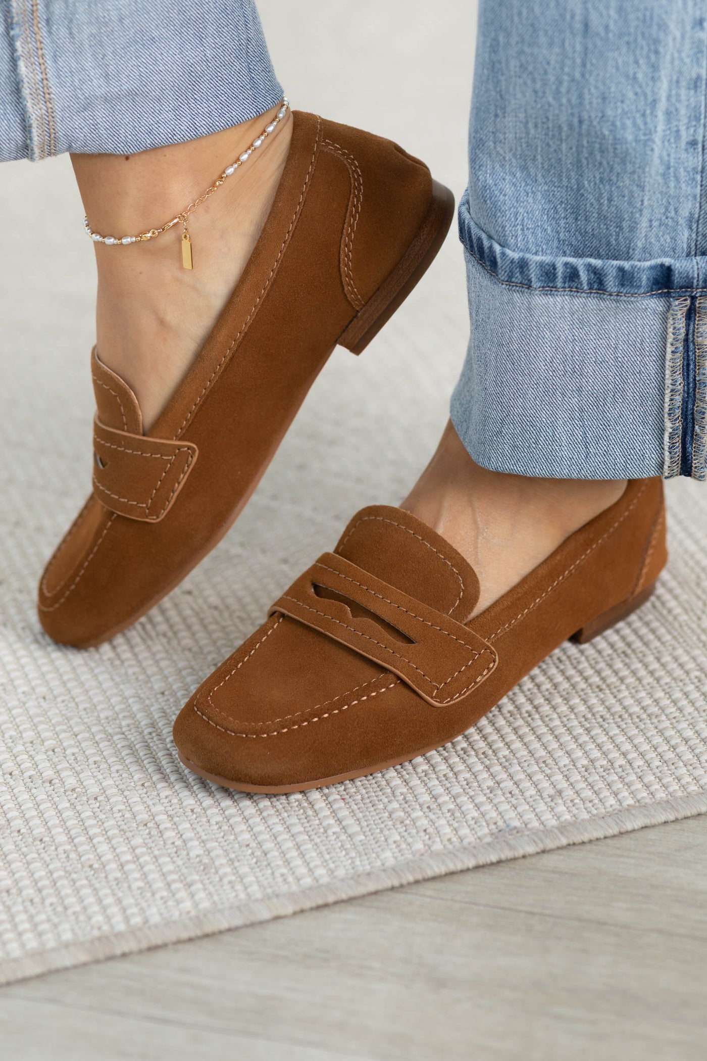 MIA Suede Cognac Loafer