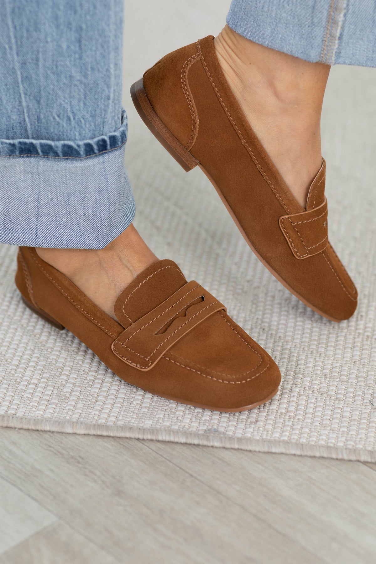 MIA Suede Cognac Loafer