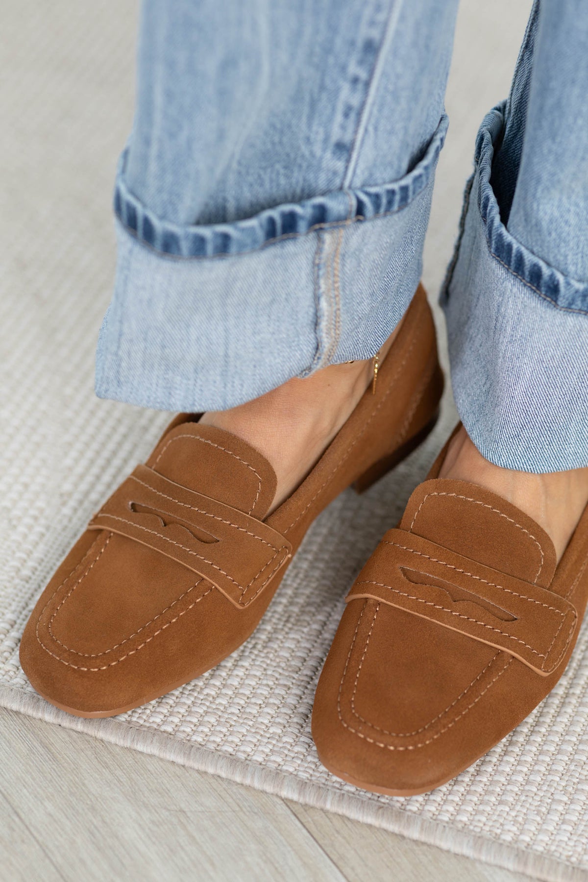 MIA Suede Cognac Loafer