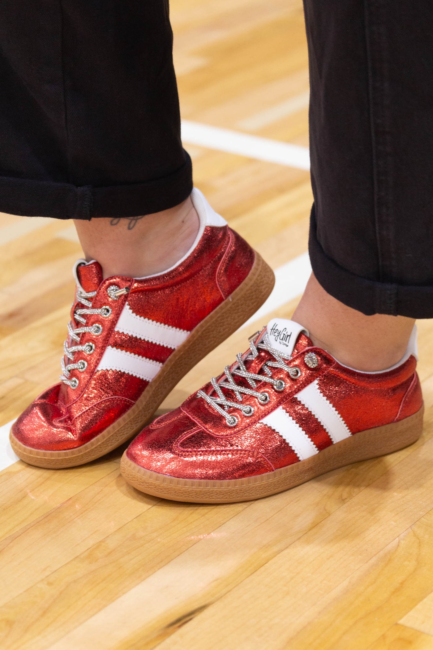 Corkys Metallic Lace Up Sneakers