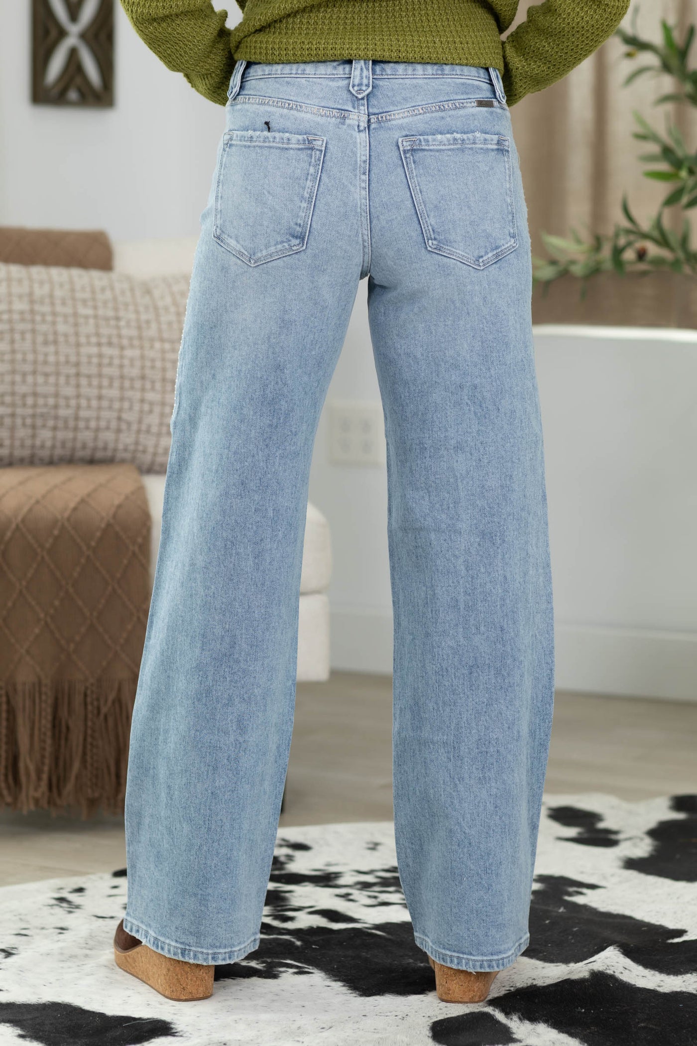 KanCan Medium Light High Rise Wide Jeans
