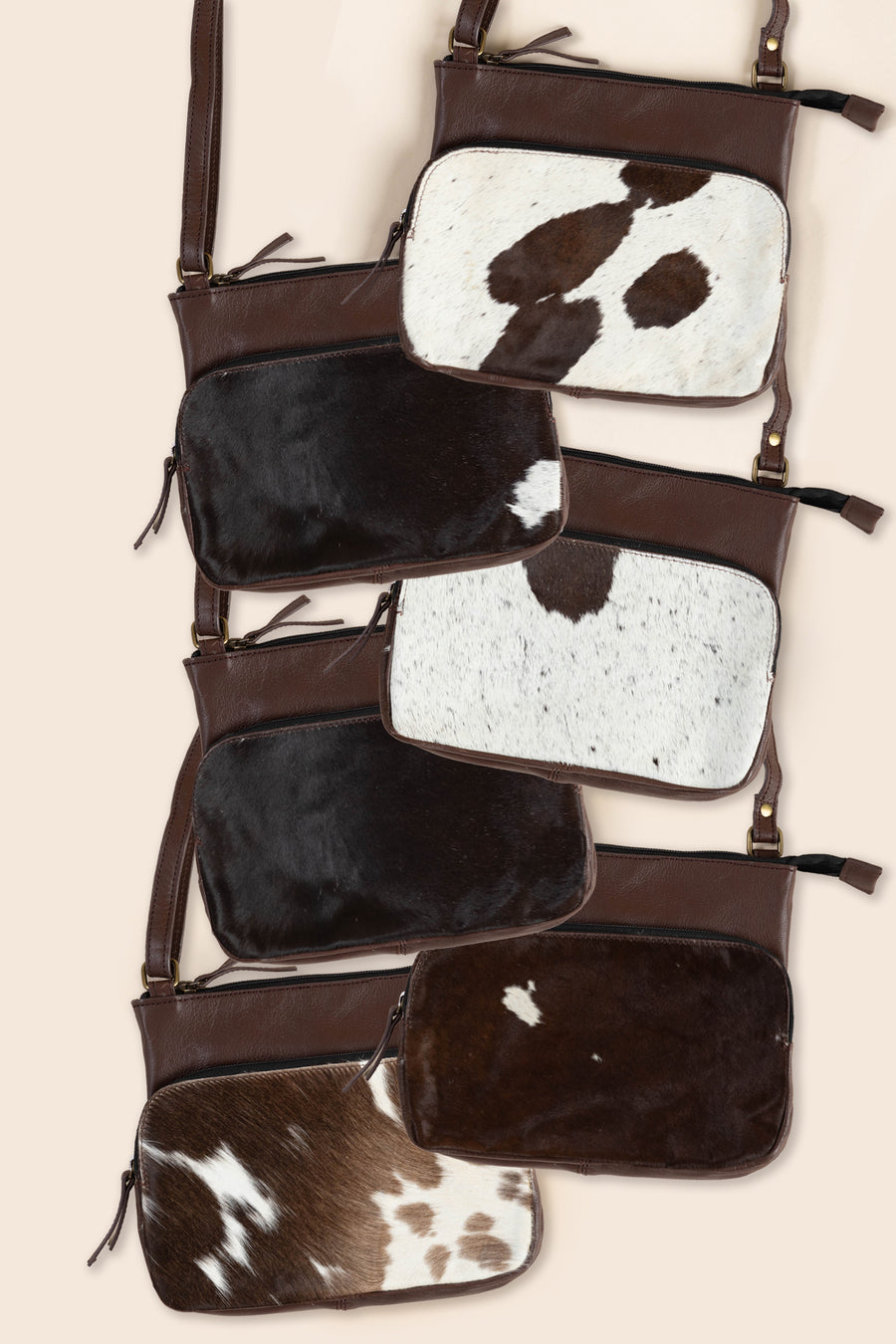 Brown Cowhide Crossbody