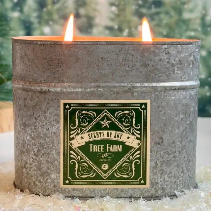 Galvanized Oval Tin Soy Candles