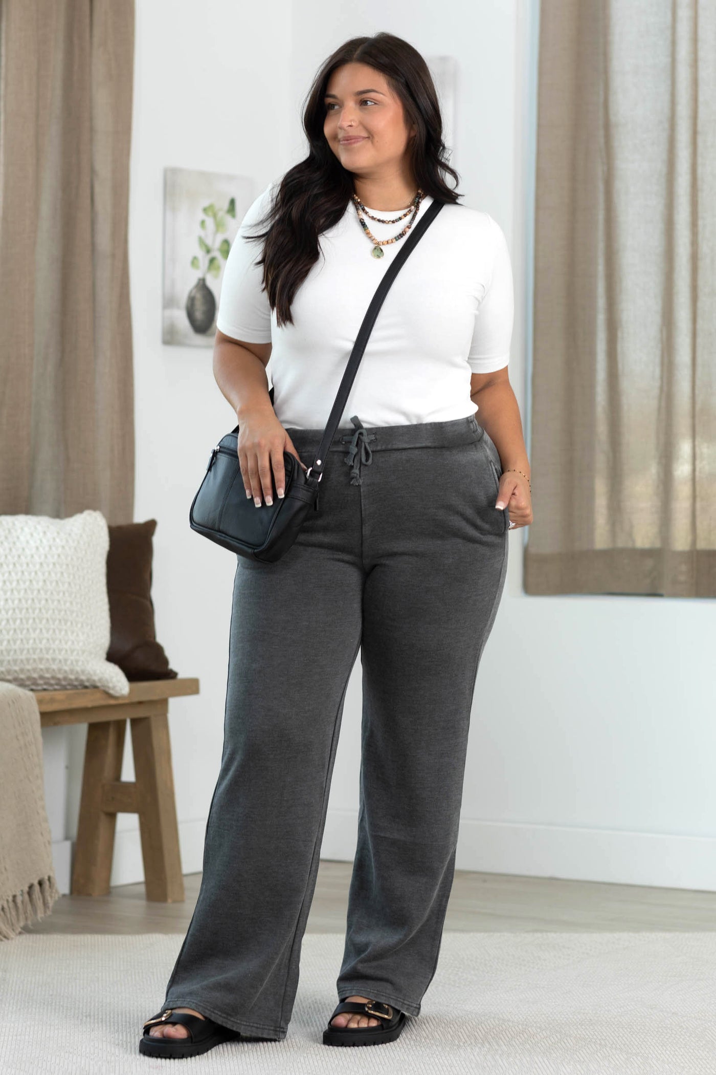 Cozy Campfire Wide Leg Pants: 32" Inseam