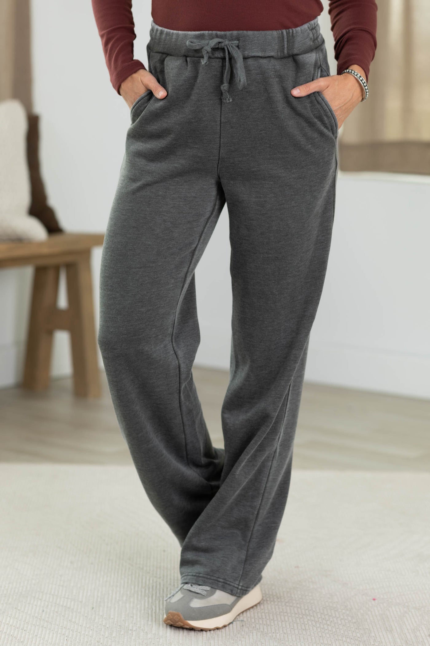 Cozy Campfire Wide Leg Pants: 32" Inseam