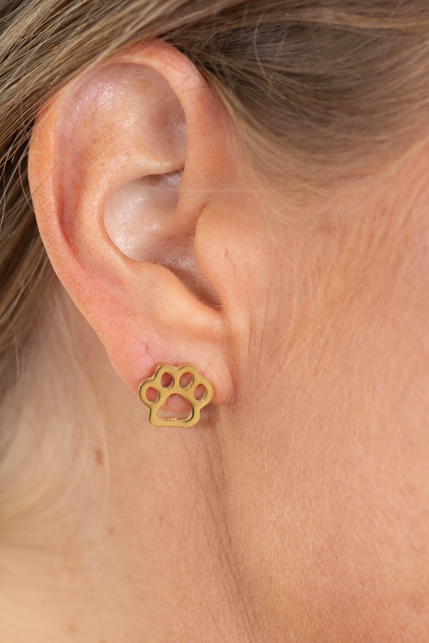 Paws Metal Stud Earrings
