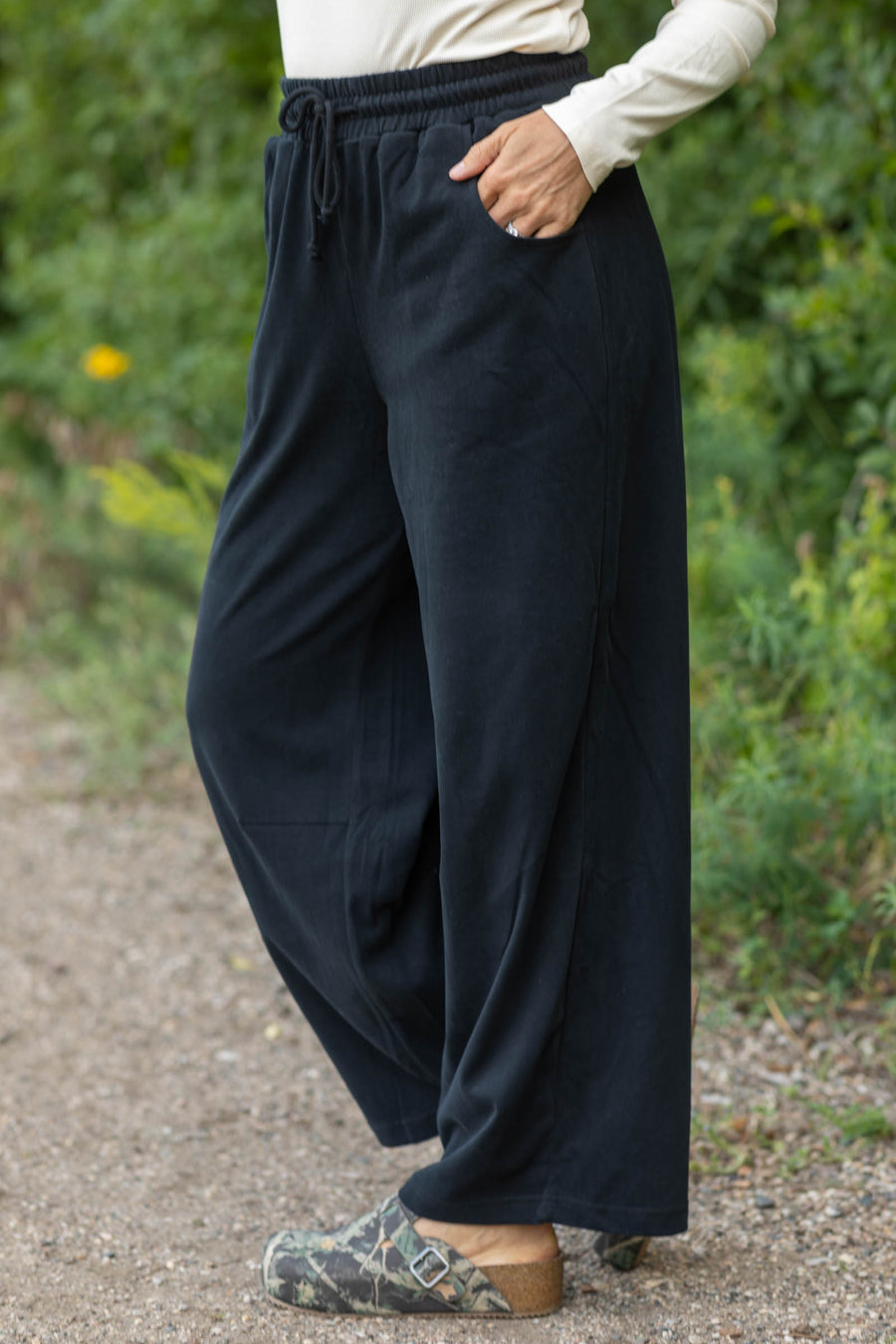 Washed Drawstring Barrel Sweatpants