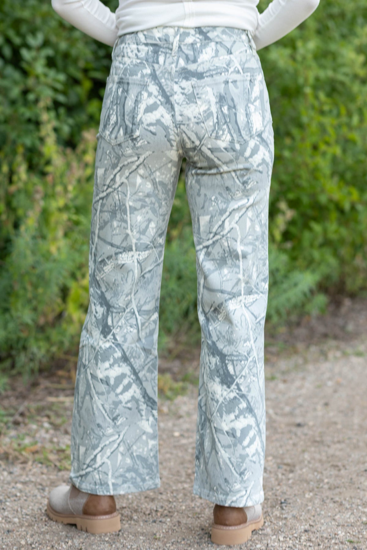 Mica High Rise Grey Camo Print Jean