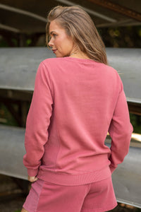 Vintage Mineral Wash Crew with Corded Trim by Filly Flair