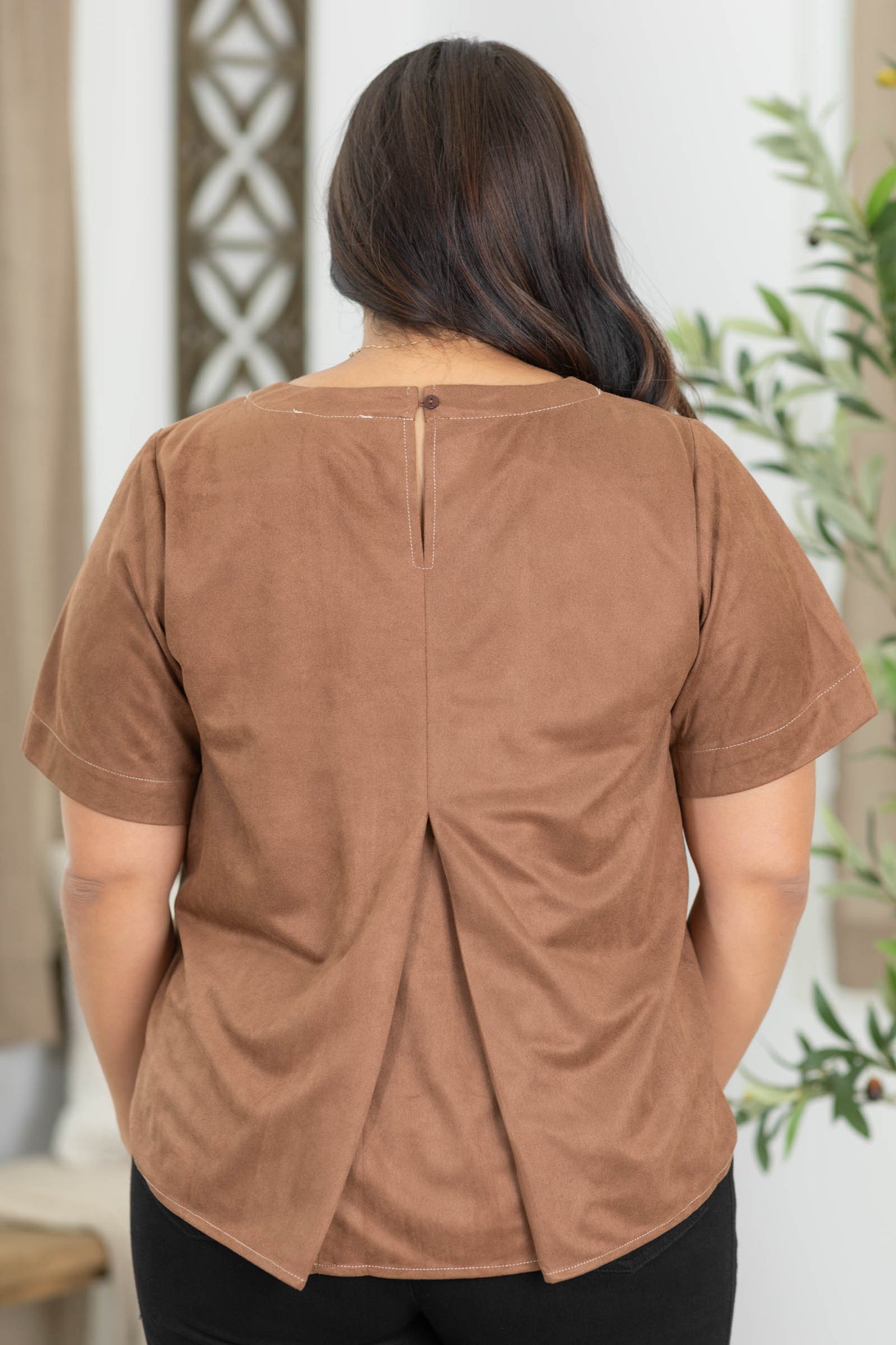 Staccato Suede Swing Short Sleeve Top