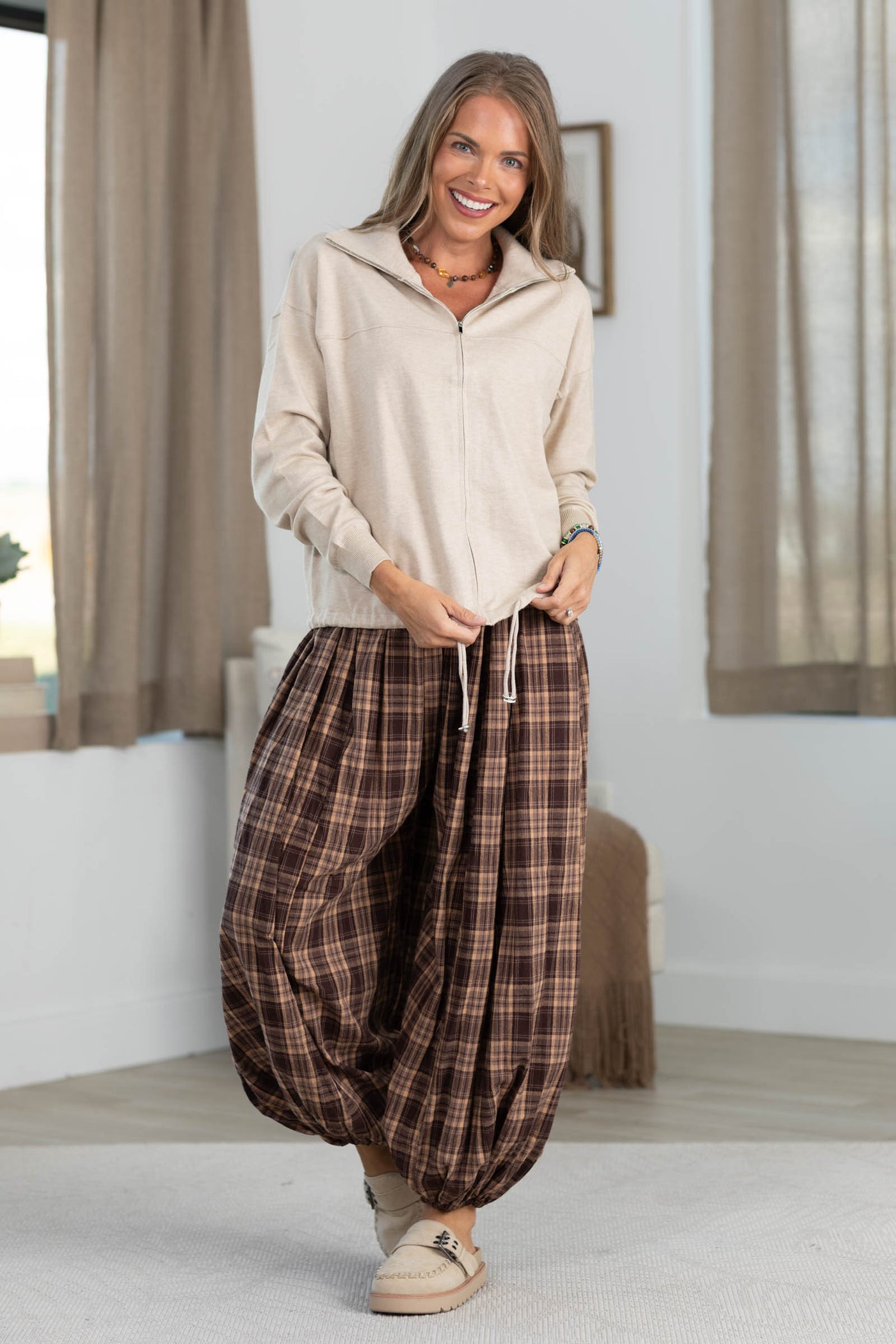 Staccato Full Zip Sweater Jacket With Cinch