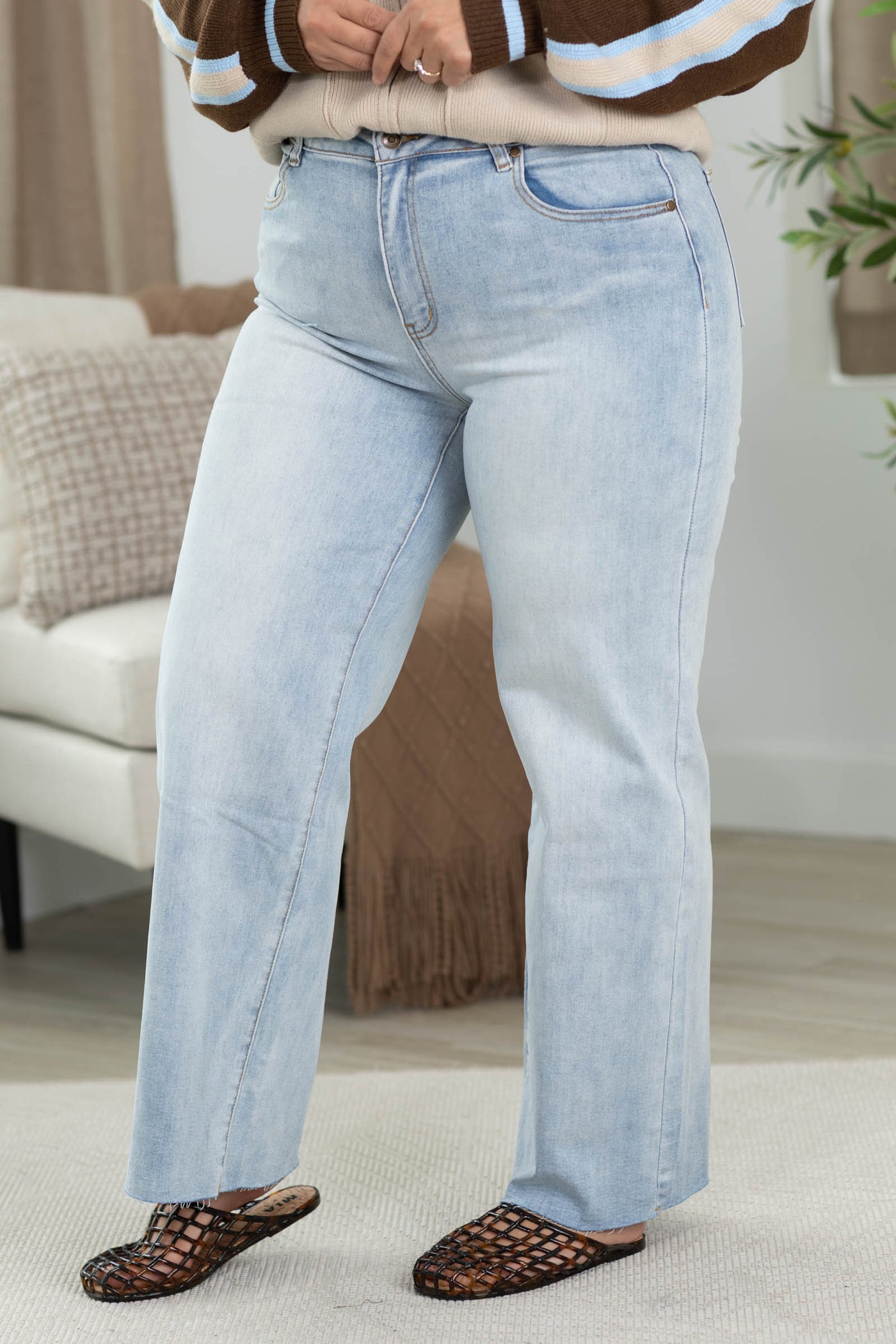Cotierra Light Denim High Waist Wide Leg Jeans