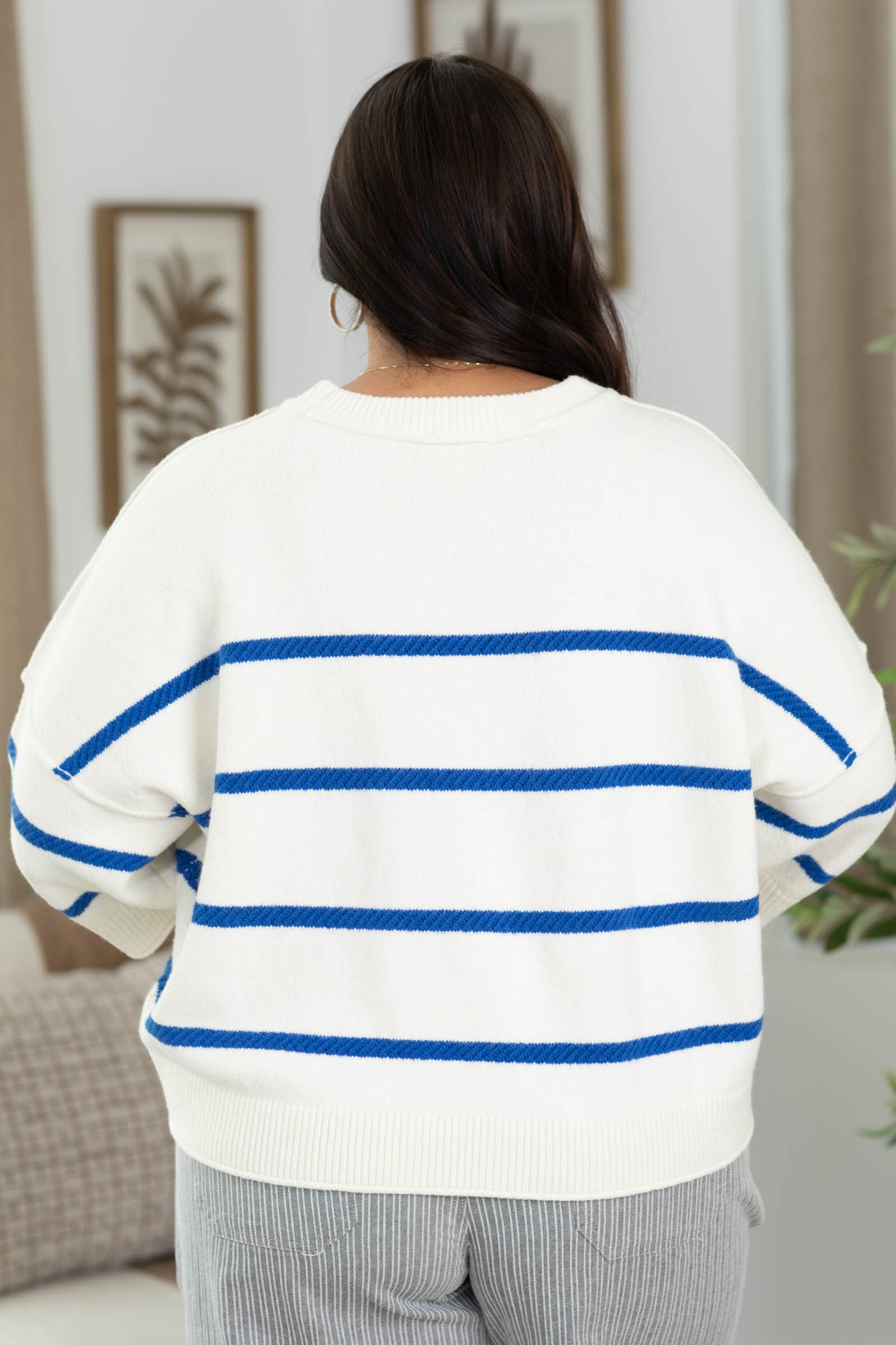 Cotierra Softest Luxe Stripe Crew Sweater