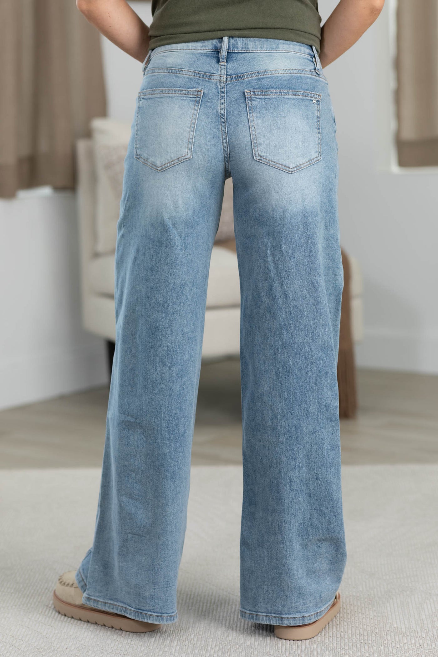 Mica Mid Rise Wide Side Panel Jean