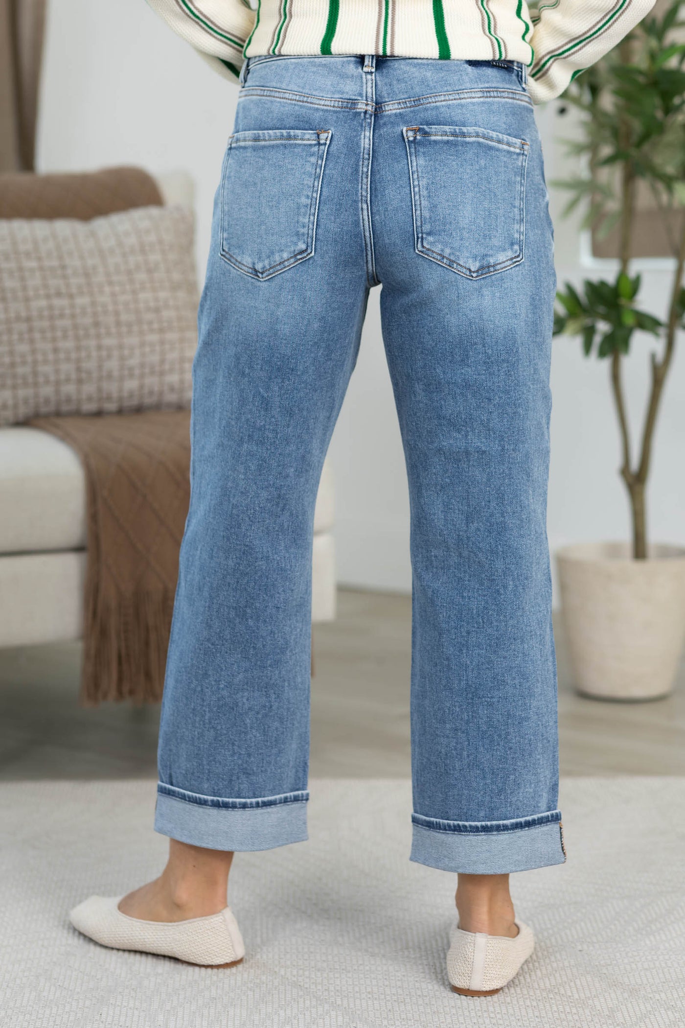 Risen Medium Ankle Boyfriend Turn Up Cuffed Jean