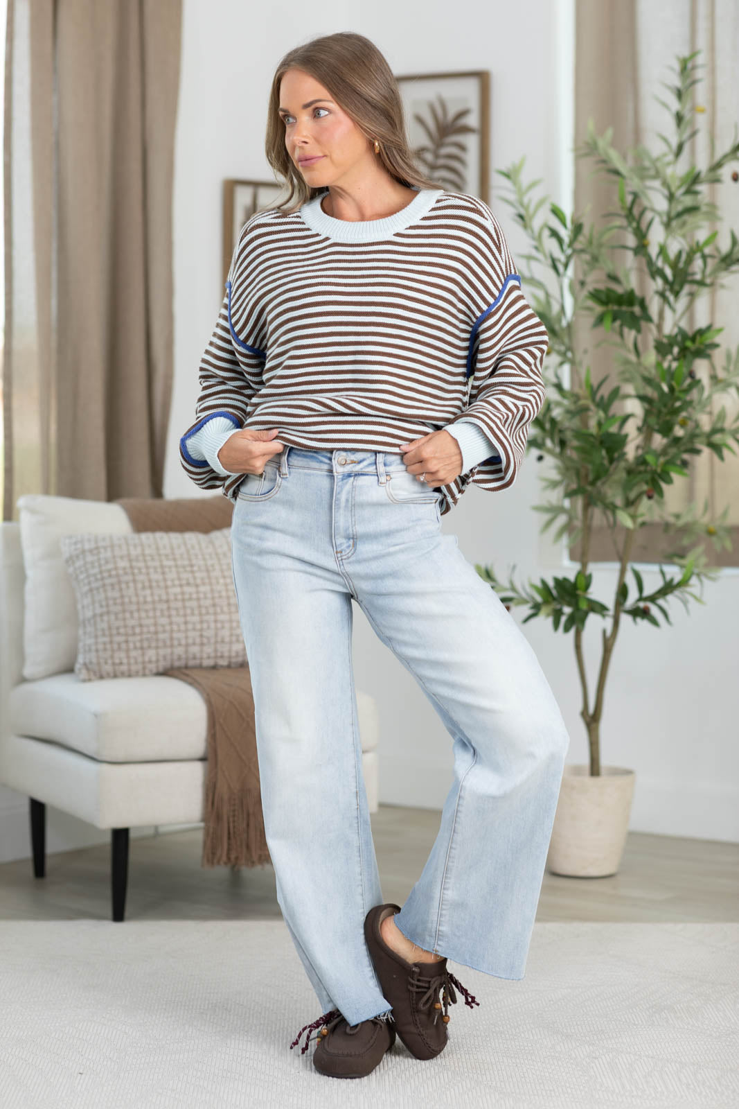 Cotierra Light Denim High Waist Wide Leg Jeans