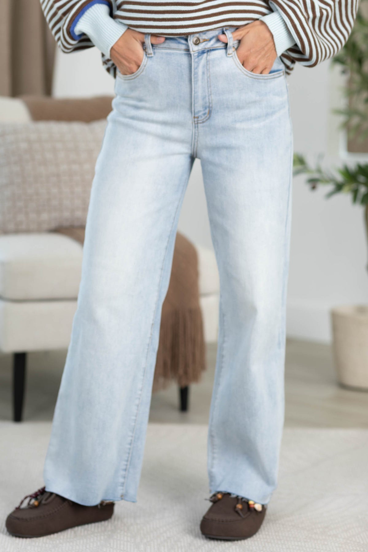 Cotierra Light Denim High Waist Wide Leg Jeans