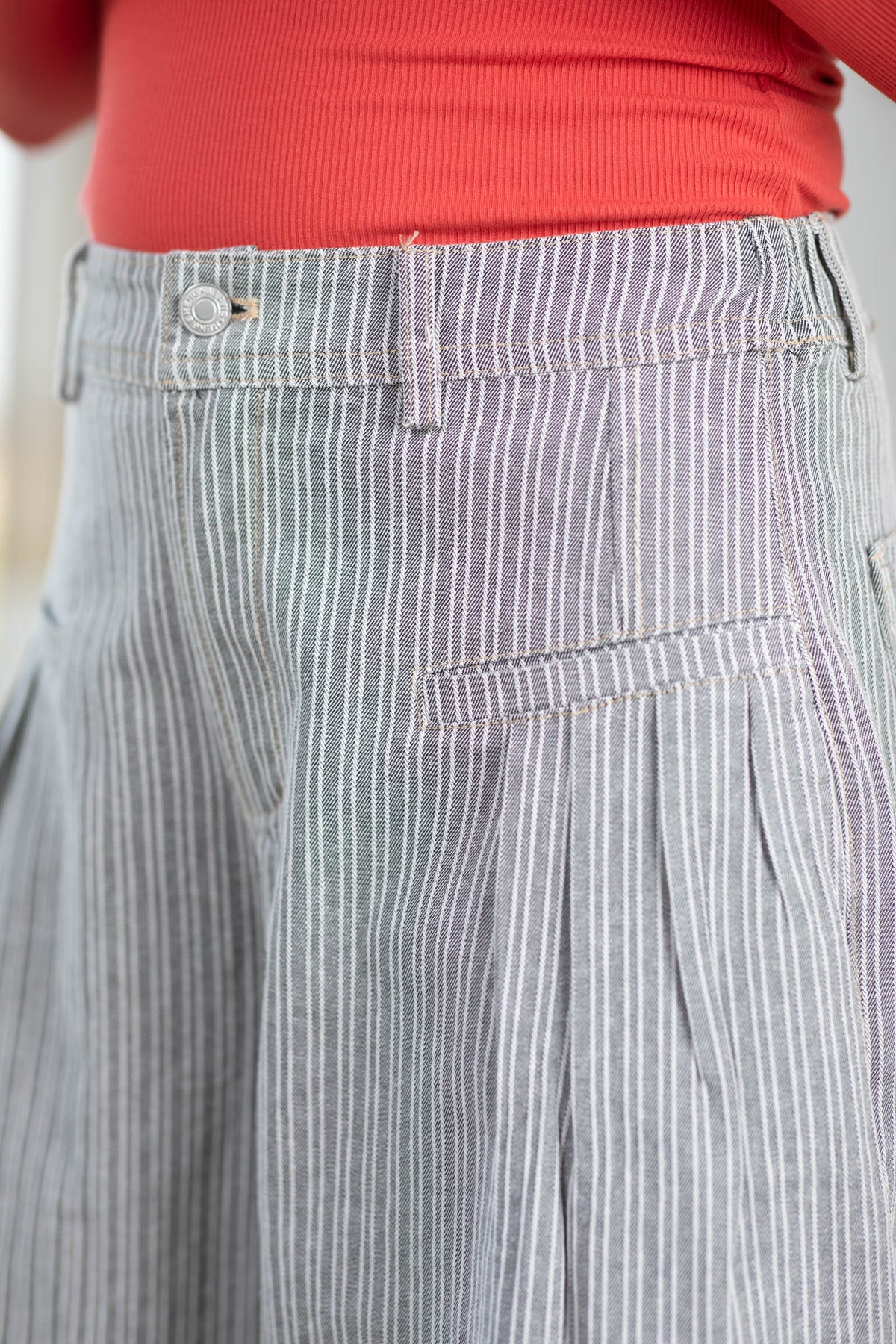 Cotierra Black Stripe Wide Elastic Waist Pants