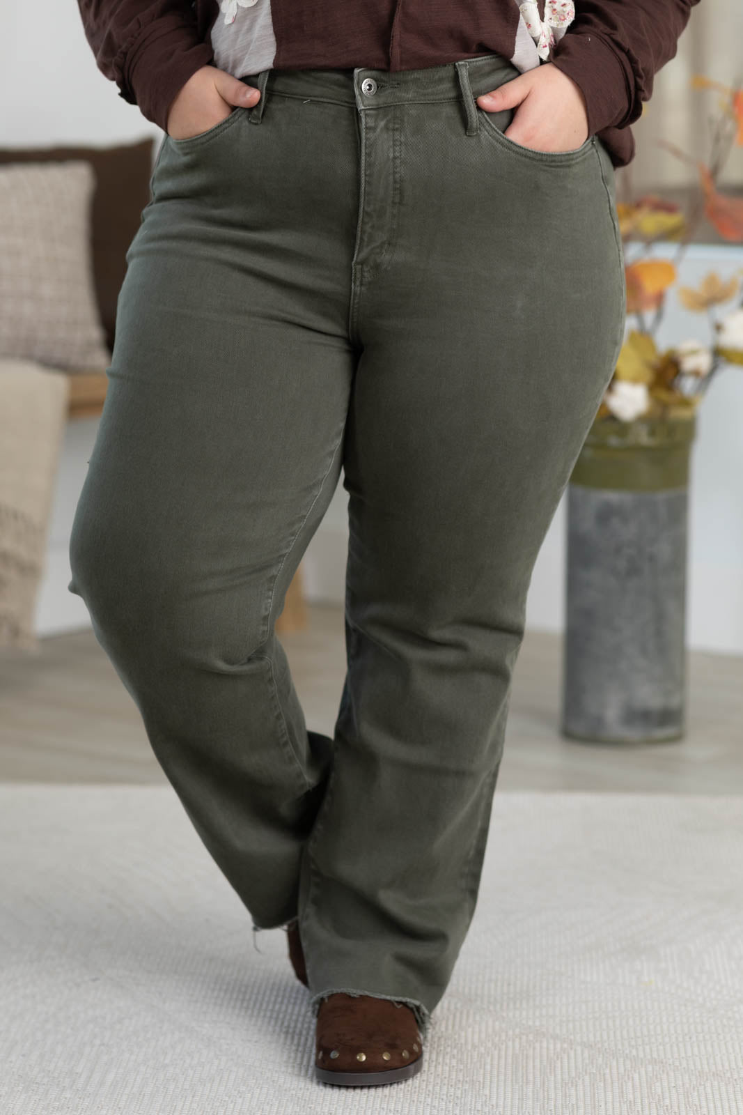 Mica High Rise Tummy Control Straight Ankle Jeans