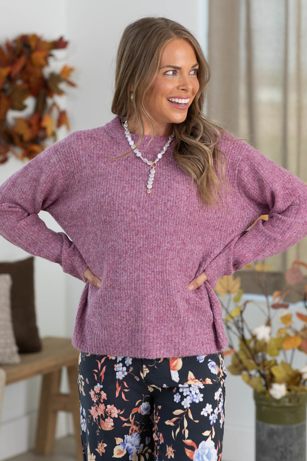 Staccato Ribbed Crewneck Knitted Sweater