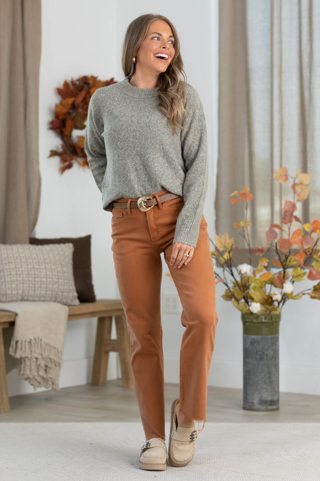 Staccato Ribbed Crewneck Knitted Sweater