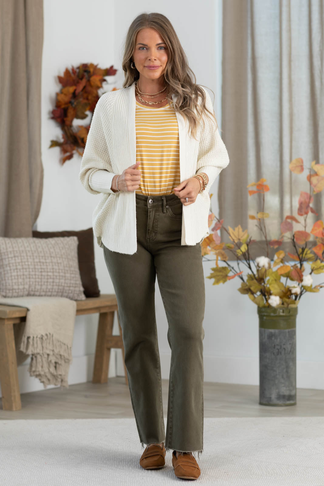 Staccato Ribbed Dolman Open Front Cardigan