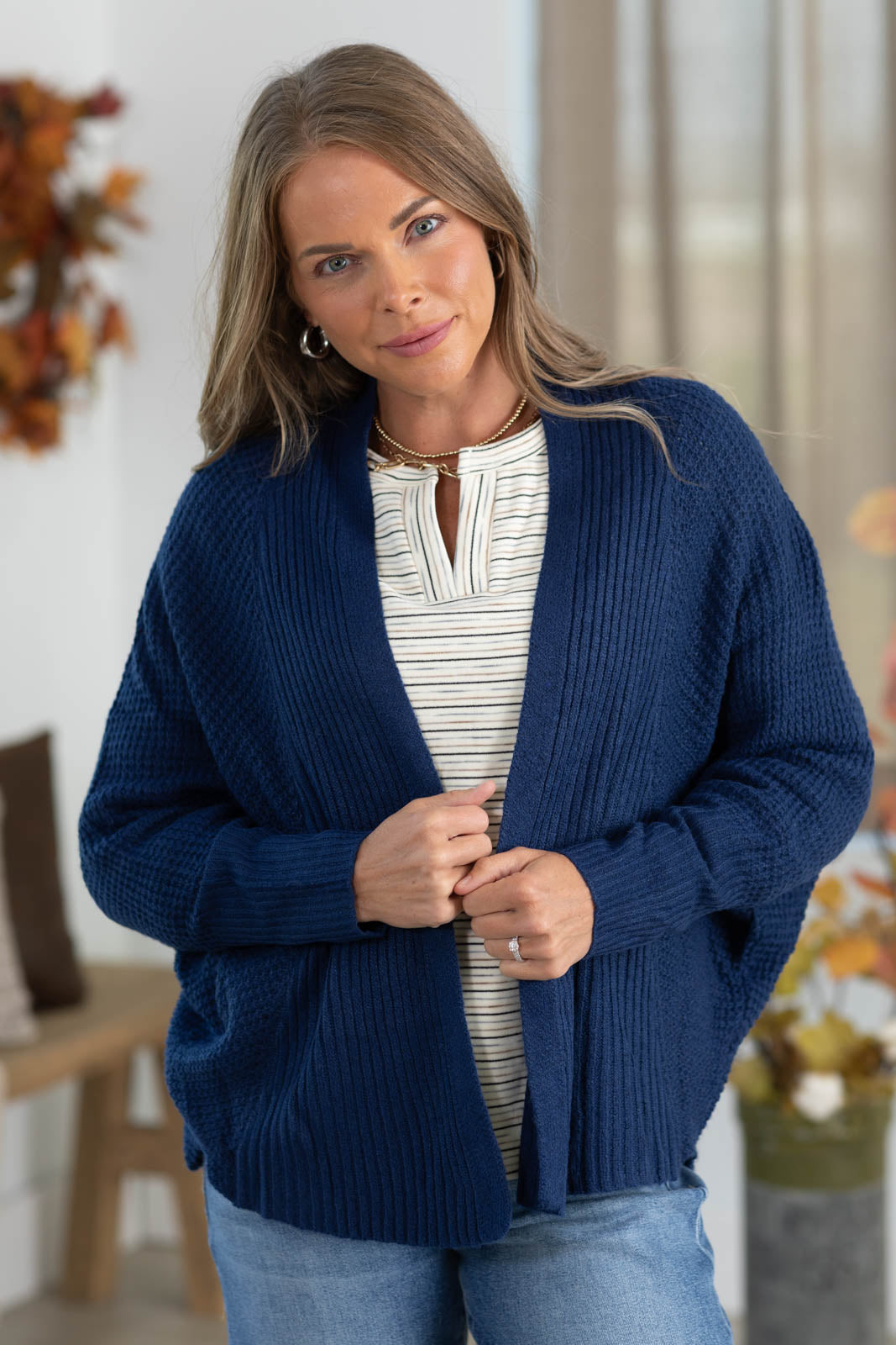 Staccato Ribbed Dolman Open Front Cardigan