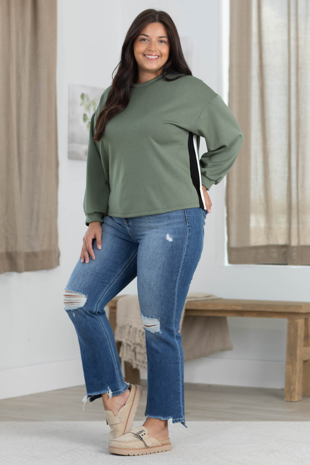 J21 High Rise Crop Straight Step Hem Jeans