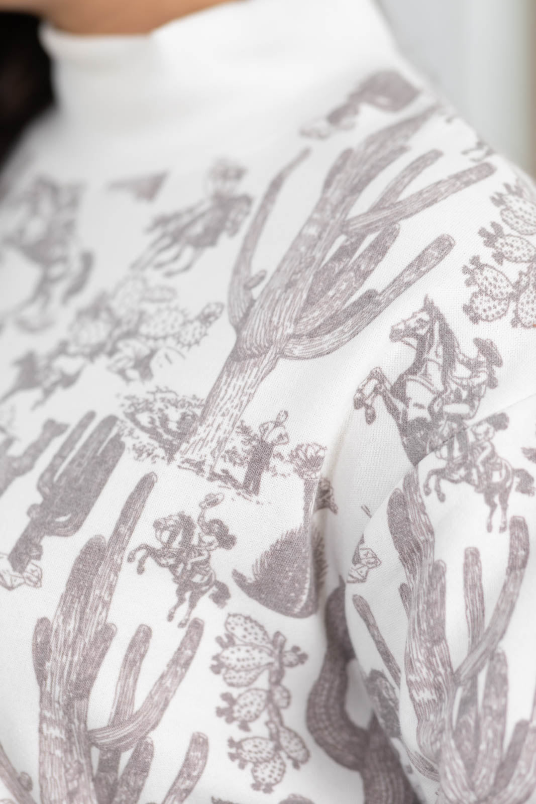 Cowgirl Printed Mockneck Sweatshirt