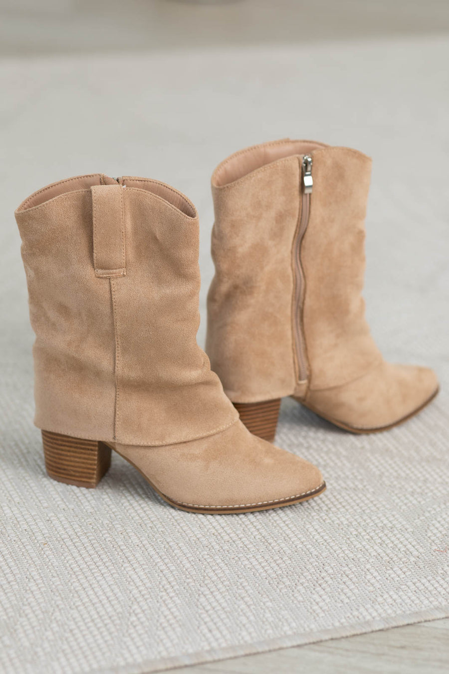Corkys Tan Suede Pointed Bootie
