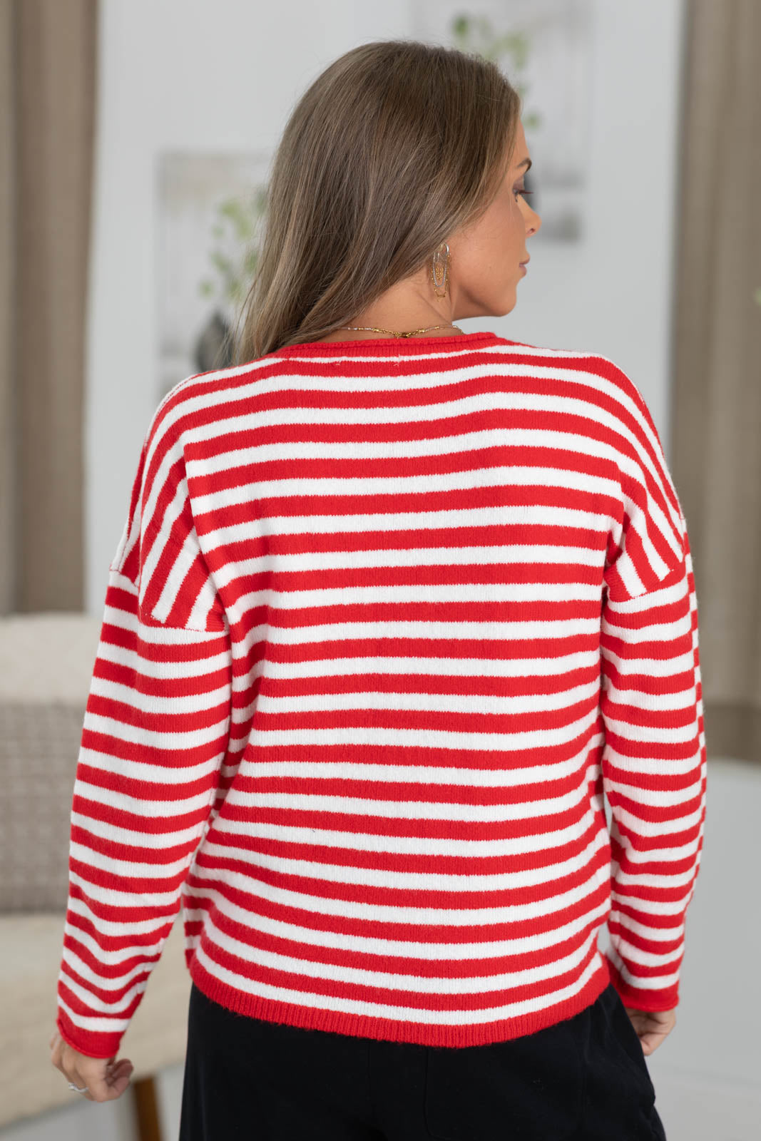 Staccato Striped Button Down Sweater Cardigan