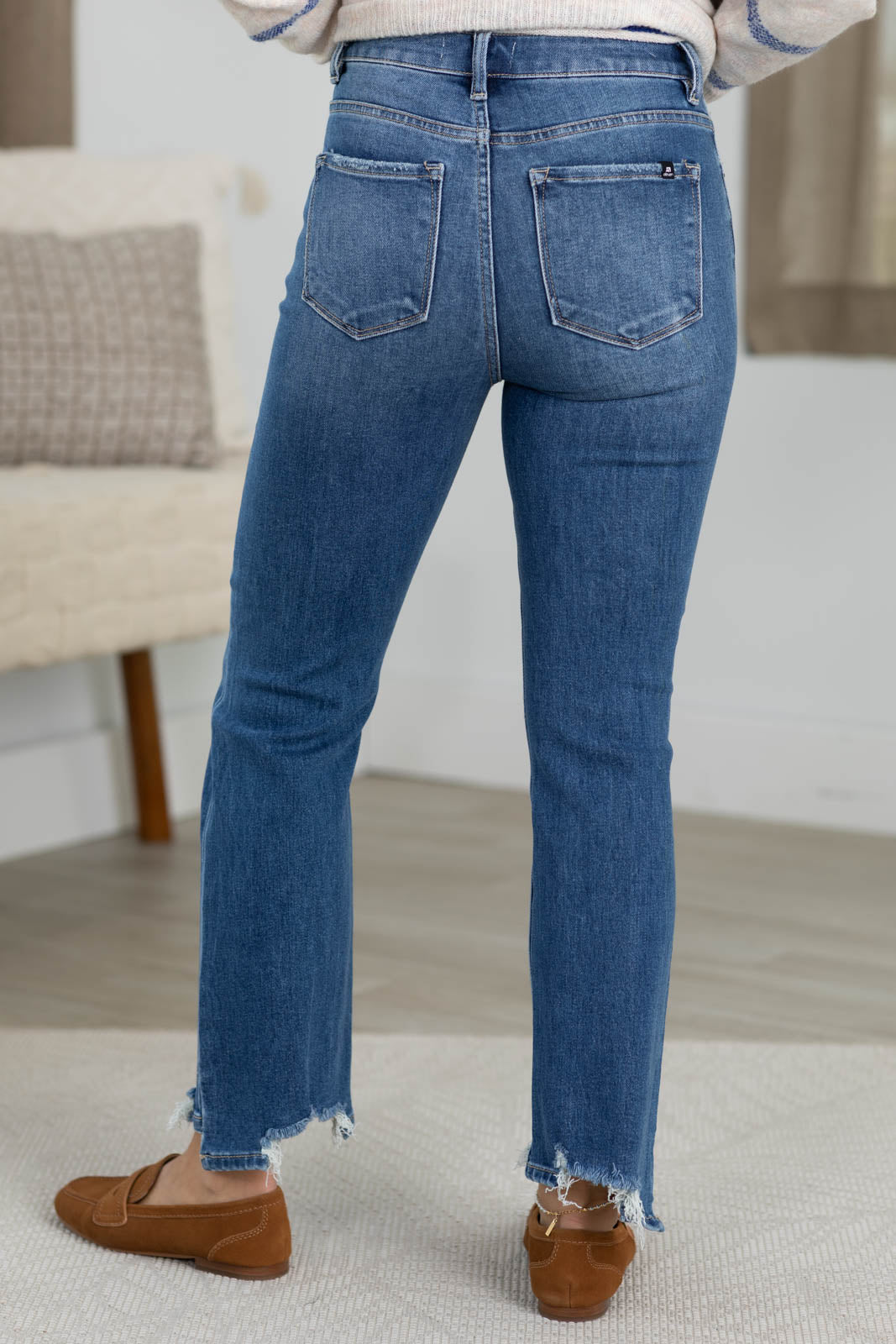 J21 High Rise Crop Straight Step Hem Jeans