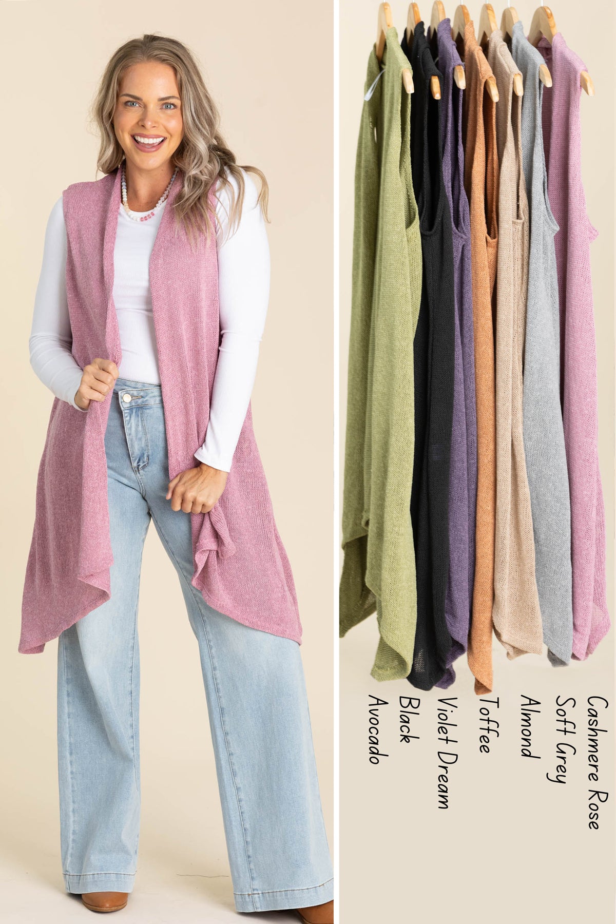 Soft Knit Draped Vests
