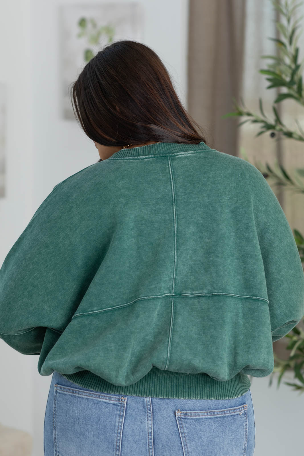 Acid Washed Fleece Bomber Jacket